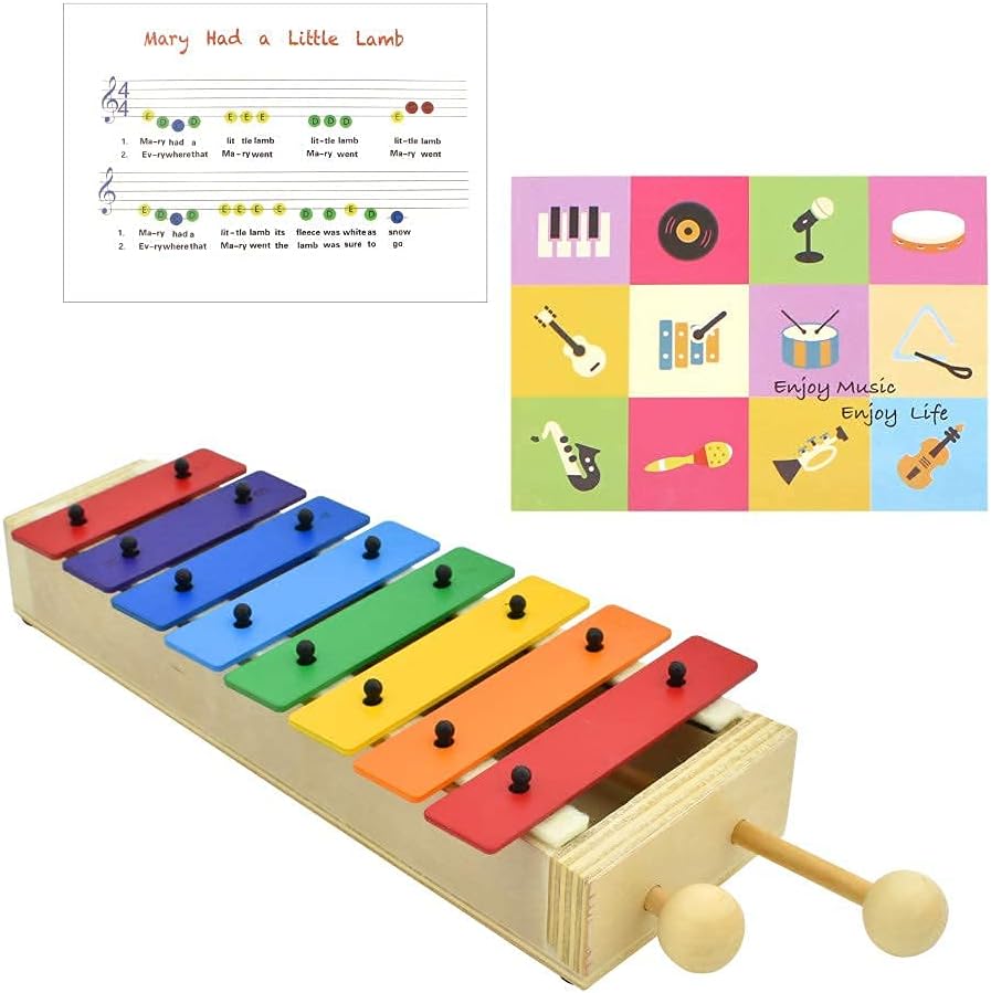 MUSICUBE Xylophone for Kids Baby Xylophone with Professional Tuning Wood Xylophone Toy Instrument for Children Toldder Boys Girls Gift Choice