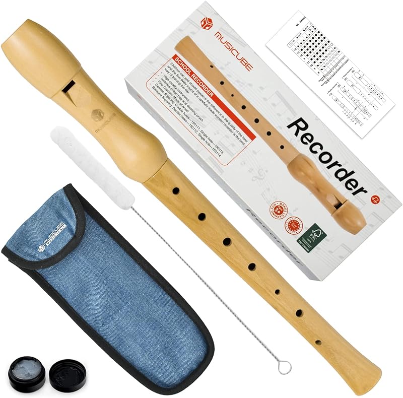 MUSICUBE Soprano Recorder Instrument Baroque Recorder for Kids Adults Beginner Musical Recorders with Clean Kit and Storage Bag