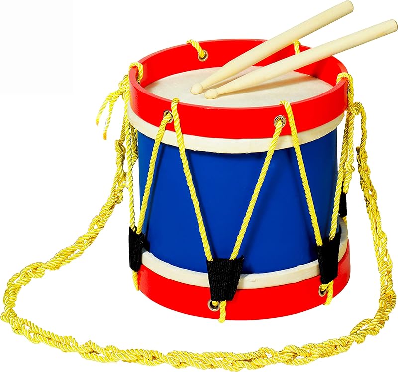 MUSICUBE Marching Drum Set for Kids 8 Inch Drum with an Adjustable Strap and 2 Wooden Drum Sticks Toy Drum Set for Toddler Children Percussion Musical Instrument Gift Choice