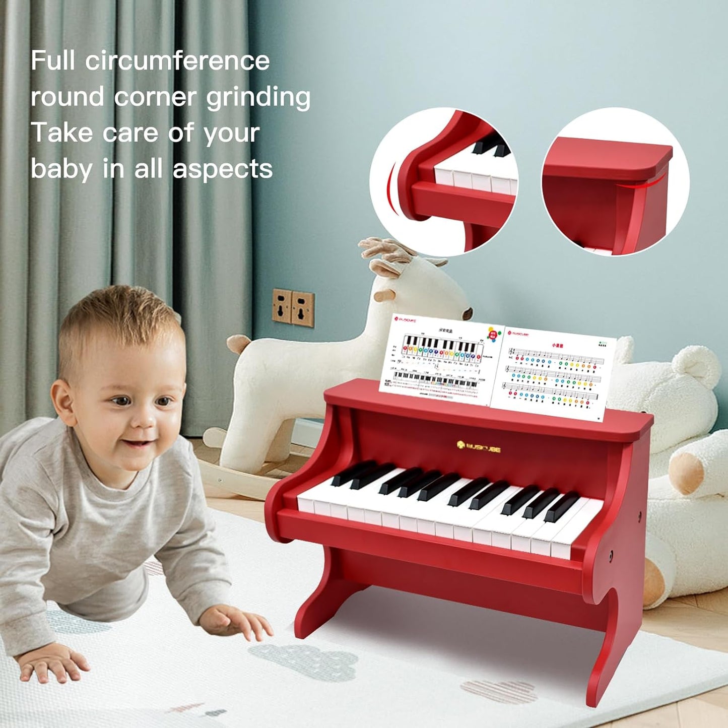 MUSICUBE Kids Piano Keyboard 25 Keys Digital Piano for 3-7 Years Old Beginner Girls Boys First Mini Piano Toys Educational Musical Instrument Gift Choice (Range: C4-C6)